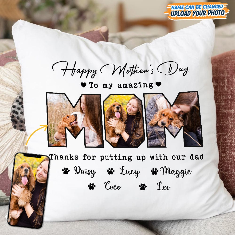 Custom Photo Happy Mother's Day To My Amazing Mom Pillow