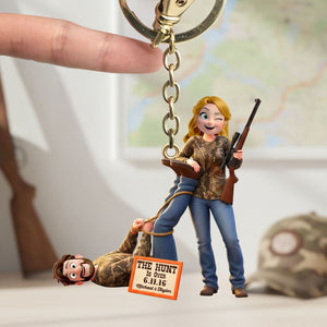 Hunting Couple Keychain - Personalized Gifts For Couple Keychain