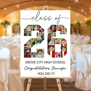 Class Of 2026 Personalized Graduation Welcome Sign - Custom Photo Welcome Sign - Graduation Gifts