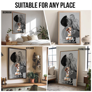 Custom Photo 1st Father's Day - Personalized Poster/Canvas Prints - New Dad Gift From Wife, First Father's Day