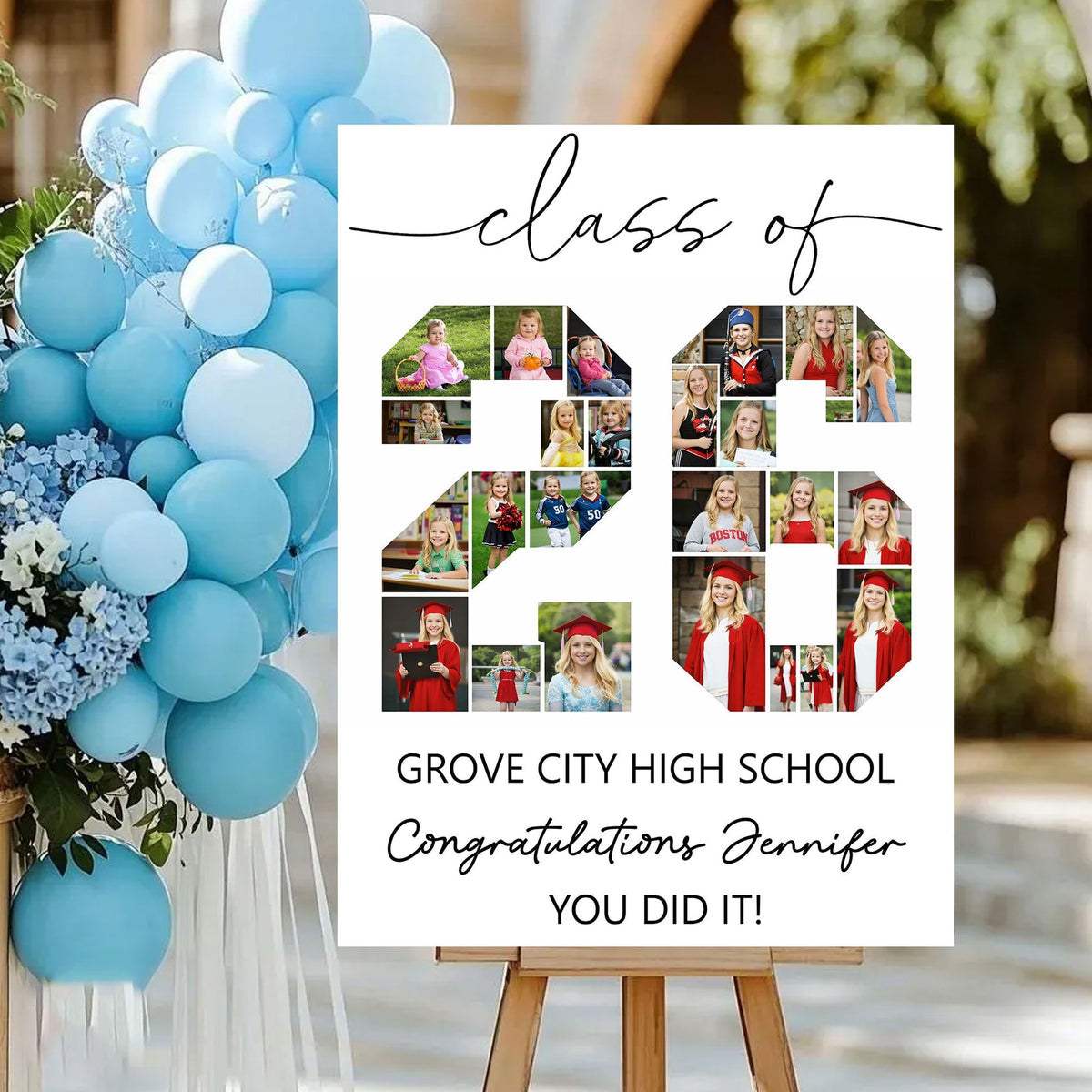 Class Of 2026 Personalized Graduation Welcome Sign - Custom Photo Welcome Sign - Graduation Gifts