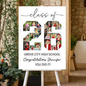 Class Of 2026 Personalized Graduation Welcome Sign - Custom Photo Welcome Sign - Graduation Gifts
