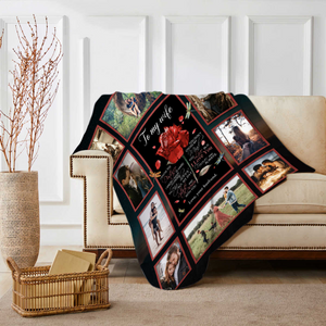 Personalized To My Wife Blanket Custom Photo Gifts for Wife/Couple