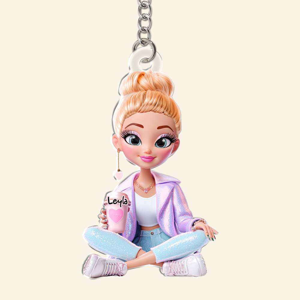 Adorable Doll Acrylic Keychain - Personalized Gifts For Her