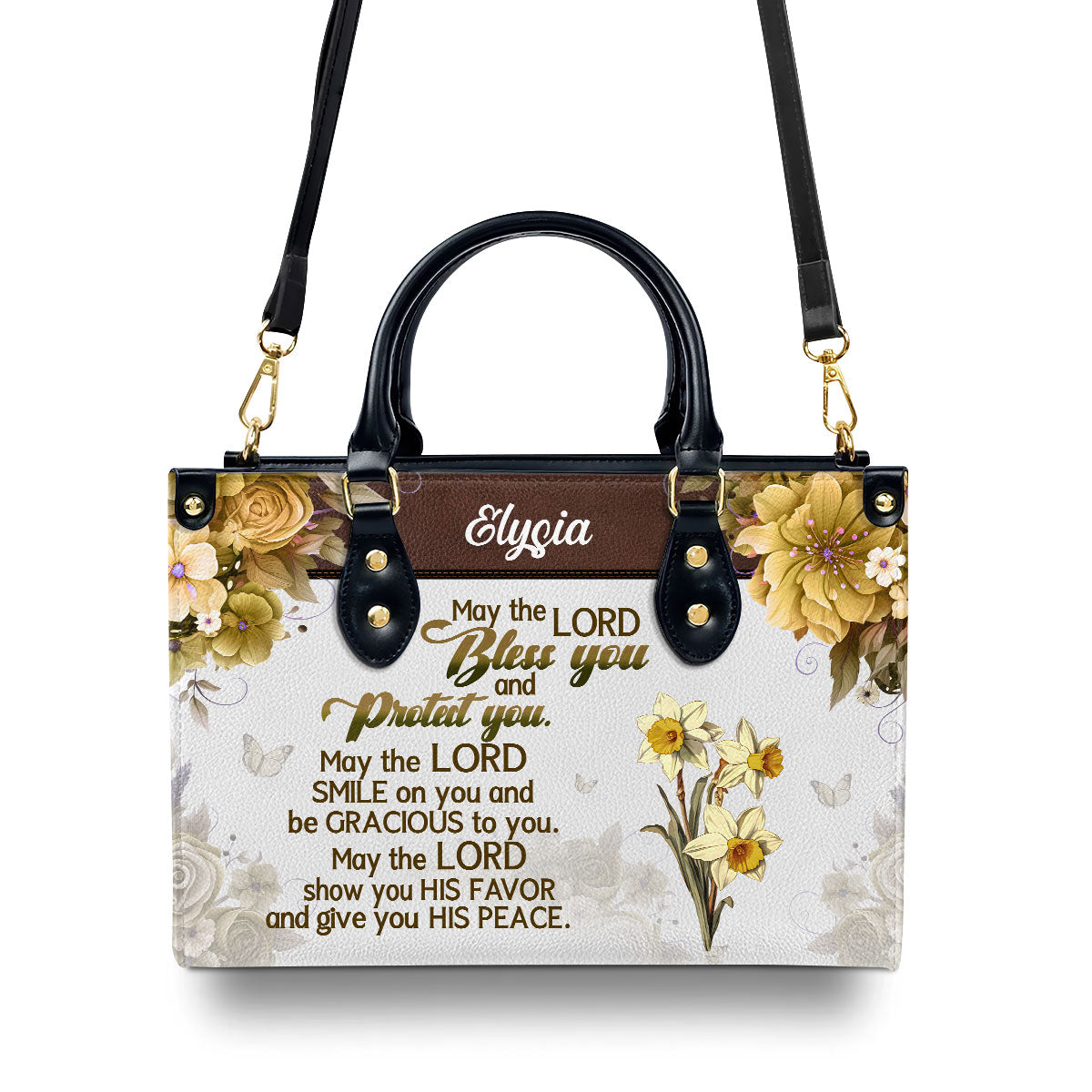 May The Lord Bless You And Protect You-Personalized Leather Handbag