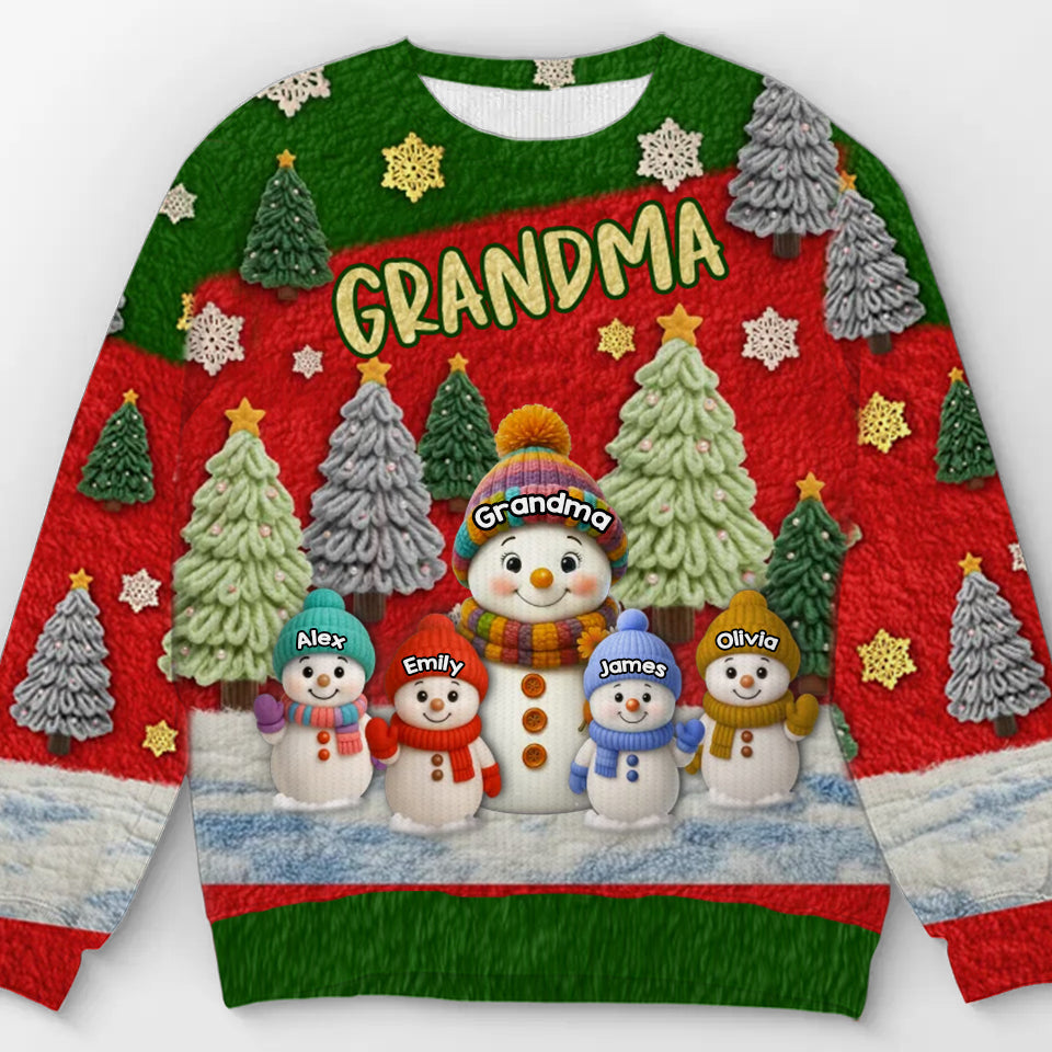 Custom Snowman Unisex Ugly Sweatshirt - Personalized Christmas Birthday Gifts For Mom, Grandma - Together We Shine This Christmas