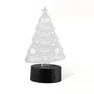 Personalized Christmas Tree Night Light-Cute Gift for Family