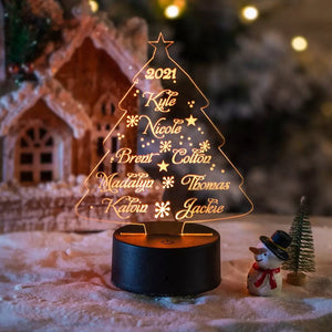 Personalized Christmas Tree Night Light-Cute Gift for Family