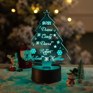 Personalized Christmas Tree Night Light-Cute Gift for Family