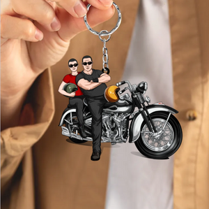 To My Husband - Personalized Gifts Custom Motorcycle Keychain For Him For Couples For Him, Motorcycle Lovers