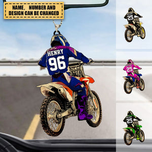 Custom Personalized Motocross Ornament Vintage Style, Dirt Bike Gifts