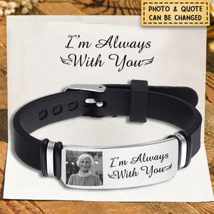 Custom Photo - Memorial Gift For Family, Pet - Personalized Engraved Bracelet