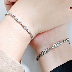 Personalized Couple Infinity Shape Stainless Bracelet