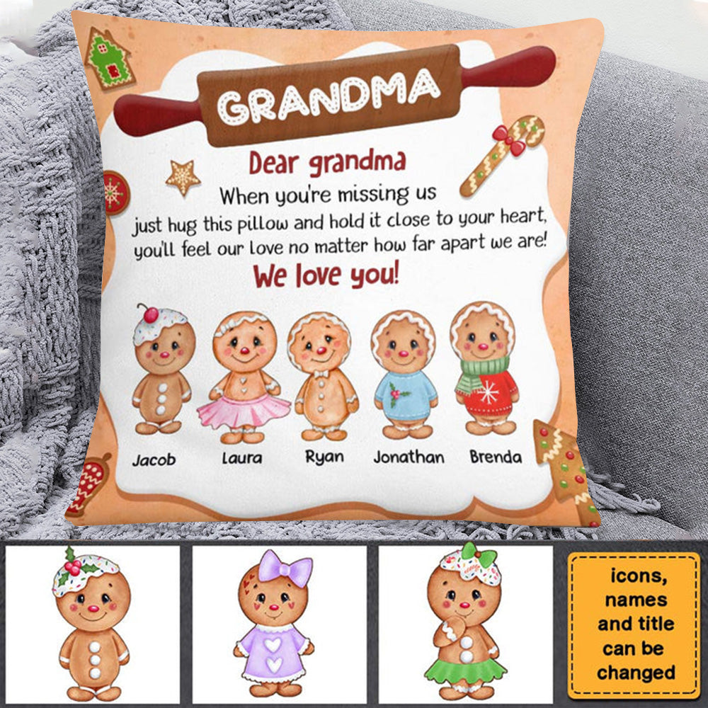 Personalized Christmas Gift For Grandma Cookie Pillow