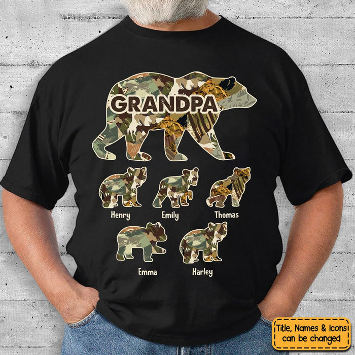 Personalized Gift For Grandpa For Papa Bear  T-Shirt