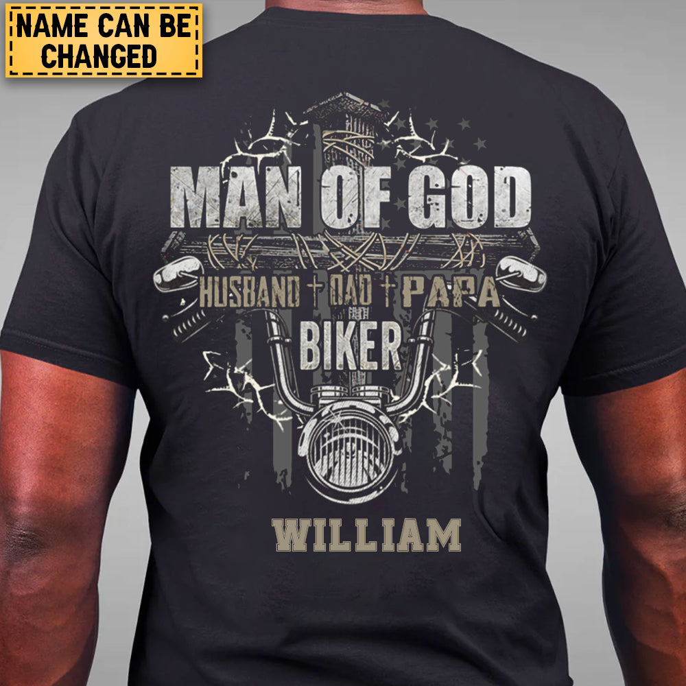 MAN OF GOD - HUSBAND - DAD - PAPA - BIKER Classic T-Shirt