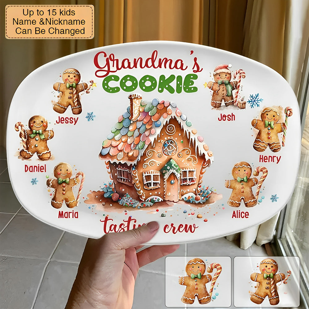 Personalized Custom Platter Christmas Gift For Grandma Mom Family Members-Grandma's Cookie Tasting Crew