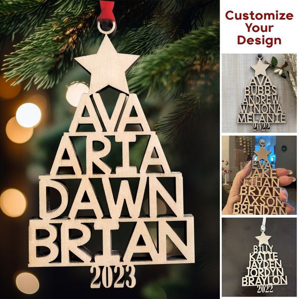 Family Christmas Tree - Family Personalized Custom Ornament