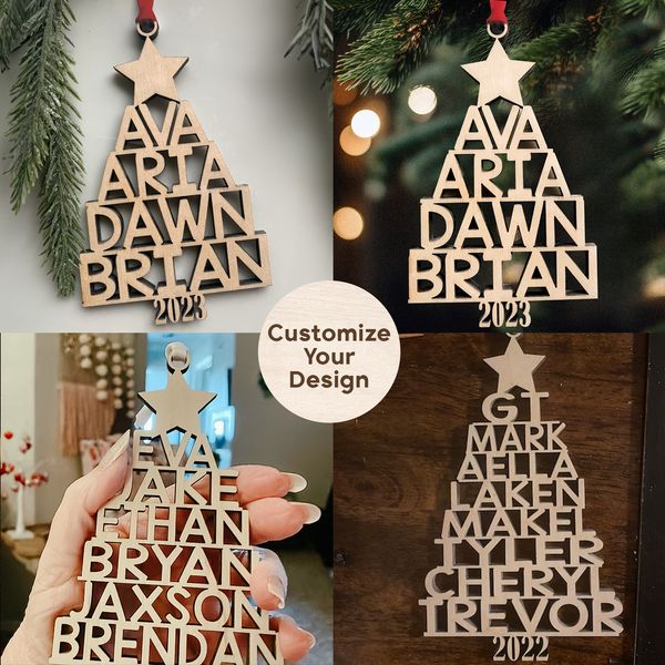 Family Christmas Tree - Family Personalized Custom Ornament