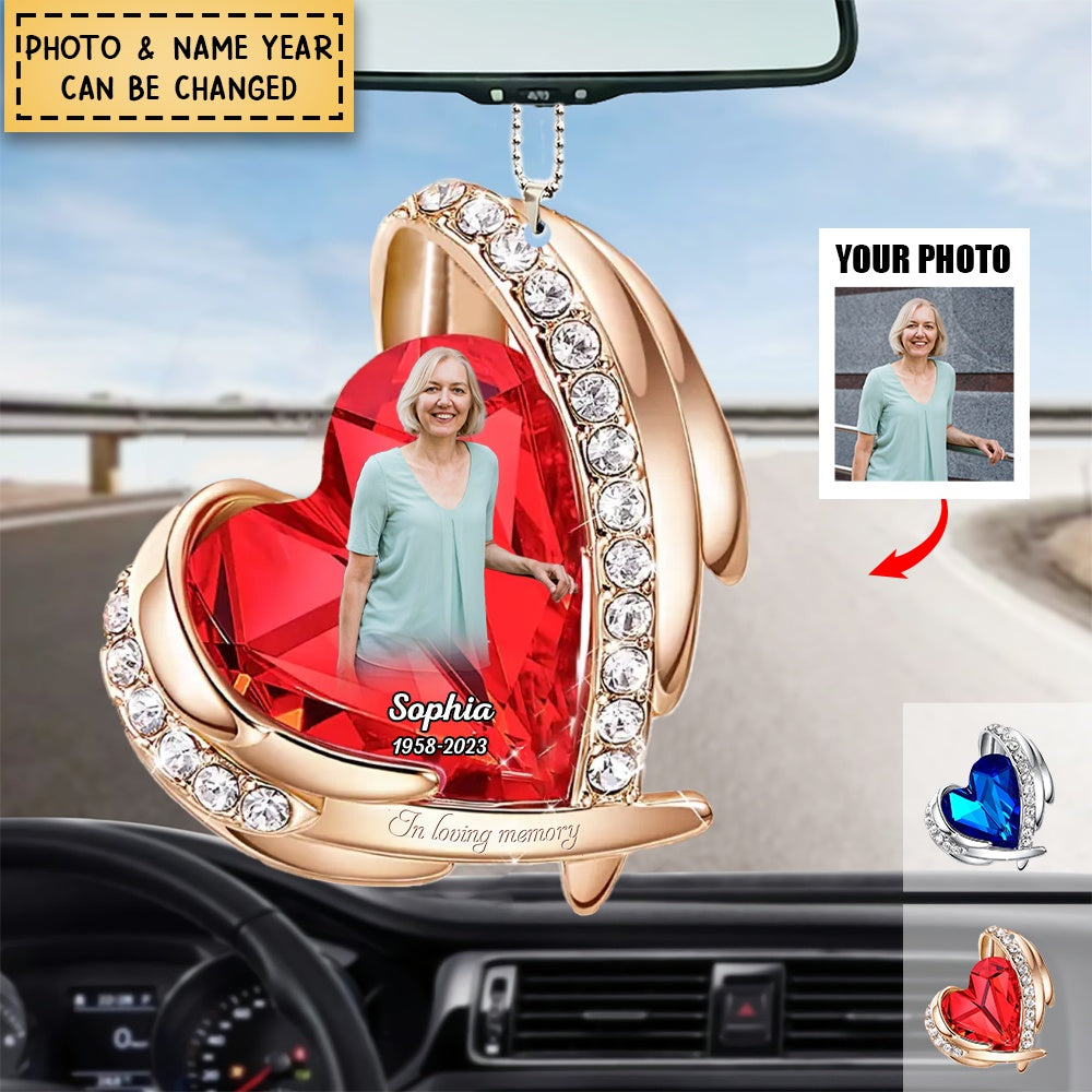 Personalized Heart Acrylic Ornament Upload Photo - In Loving Memory