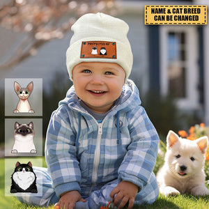 Personalized Custom Baby Cat Beanie - Protected By