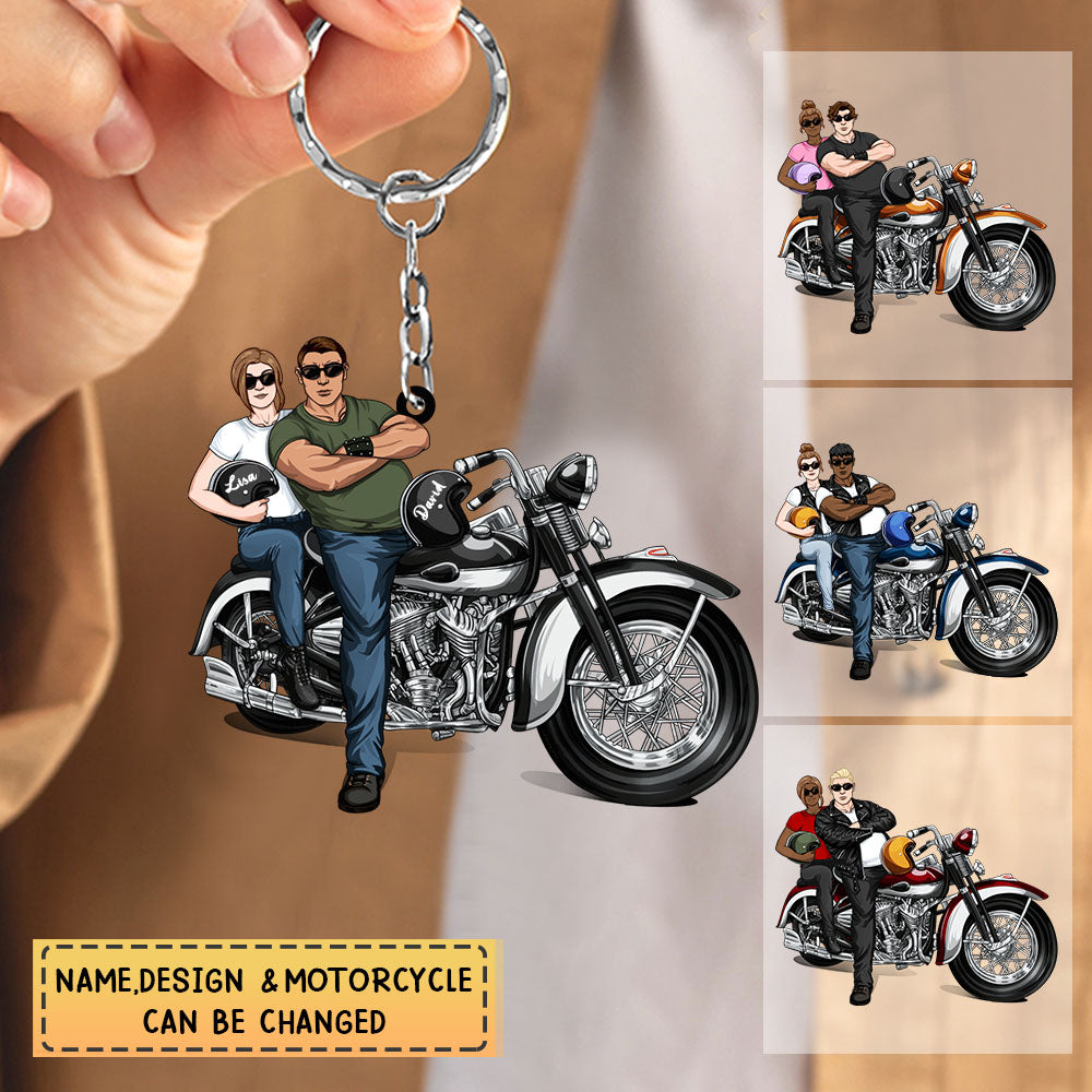 To My Husband - Personalized Gifts Custom Motorcycle Keychain For Him For Couples For Him, Motorcycle Lovers