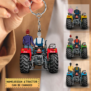 Personalized Gifts Custom Farmer Acrylic Keychain For Him For Couples - Farmer