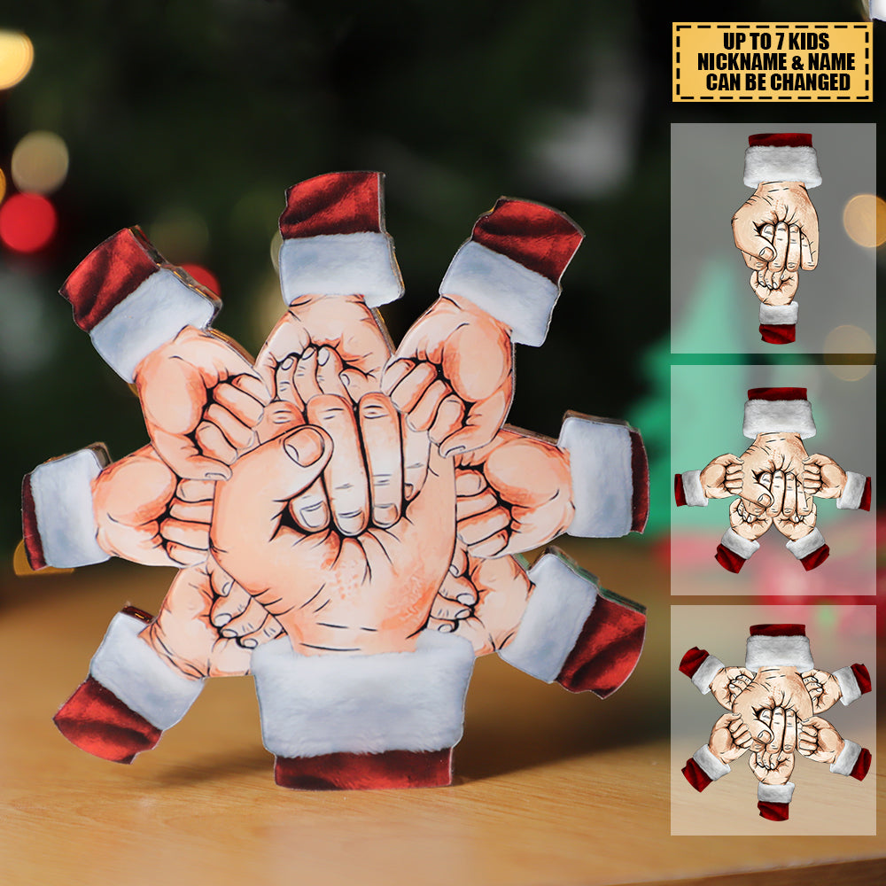 Grandpa, Papa, Daddy Hands Print Personalized Acrylic Plaque