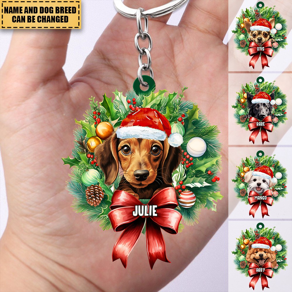 Personalized Christmas Gift For Dog Lovers Acrylic Keychain