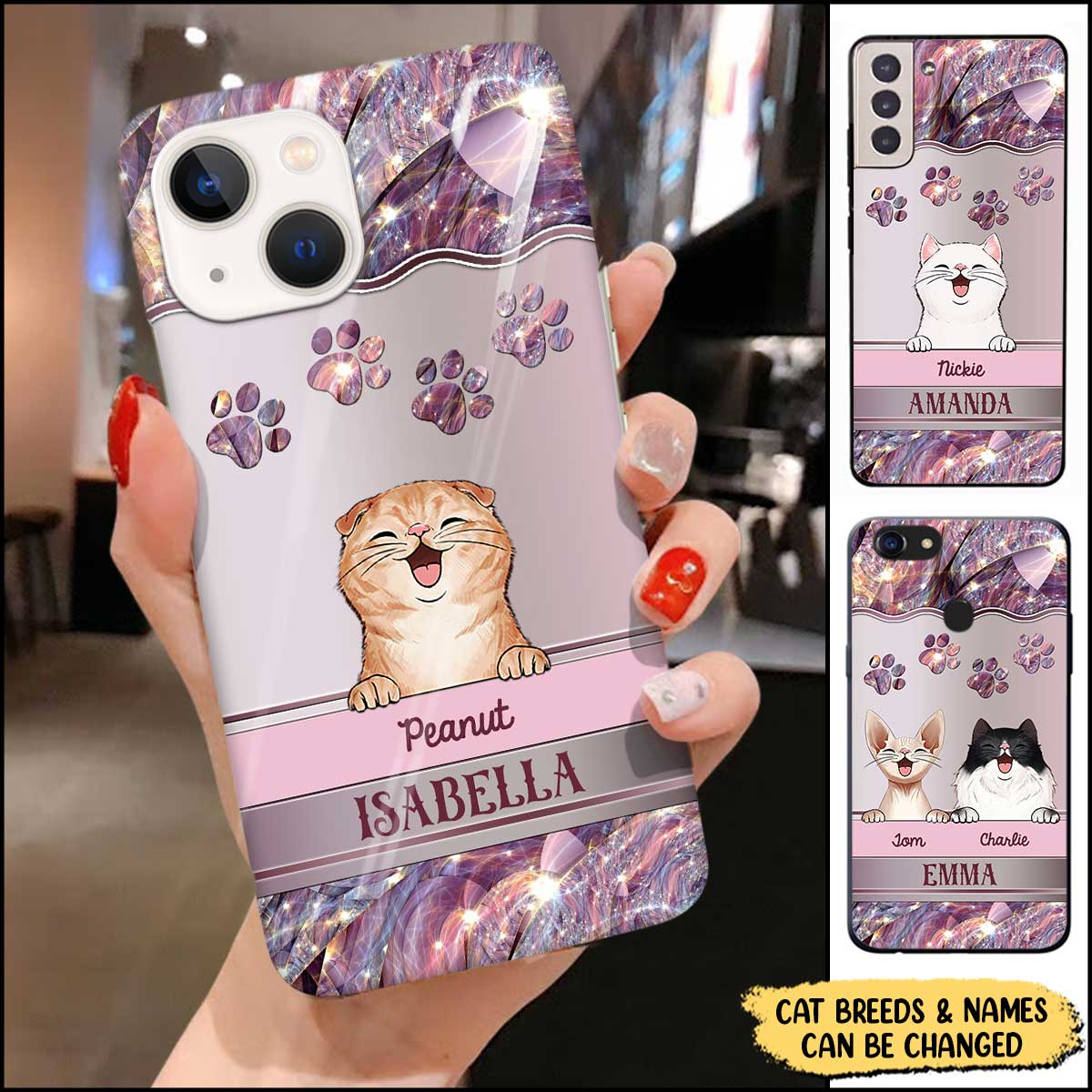 Personalized Cat Mom Pet Lover Colorful Phone case