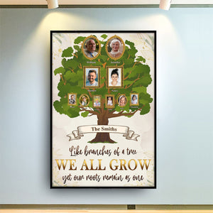 Custom Photo Branches Of Tree Home Decoration For Family, Grandparents Personalized Custom Poster