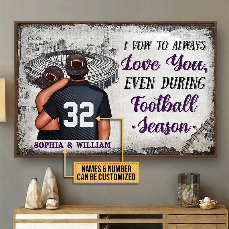 Personalized American Football I Vow To Always Love You Canvas Prints