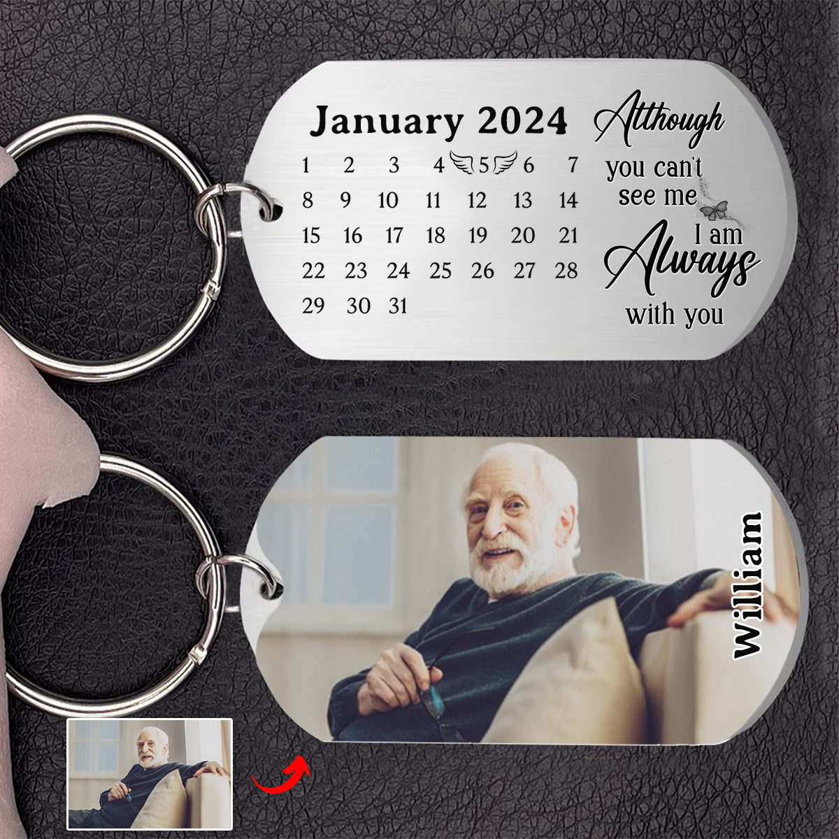 Personalized The day you Left Memorial Stainless Steel Keychain