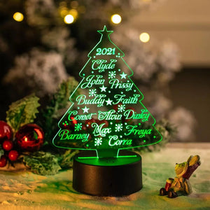 Personalized Christmas Tree Night Light-Cute Gift for Family