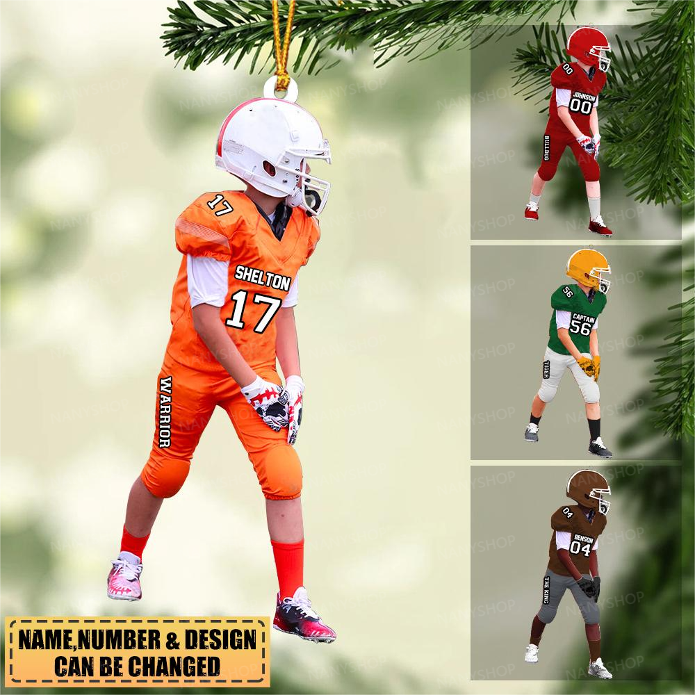 Personalized Beginner American Football players-Two Sided Ornament