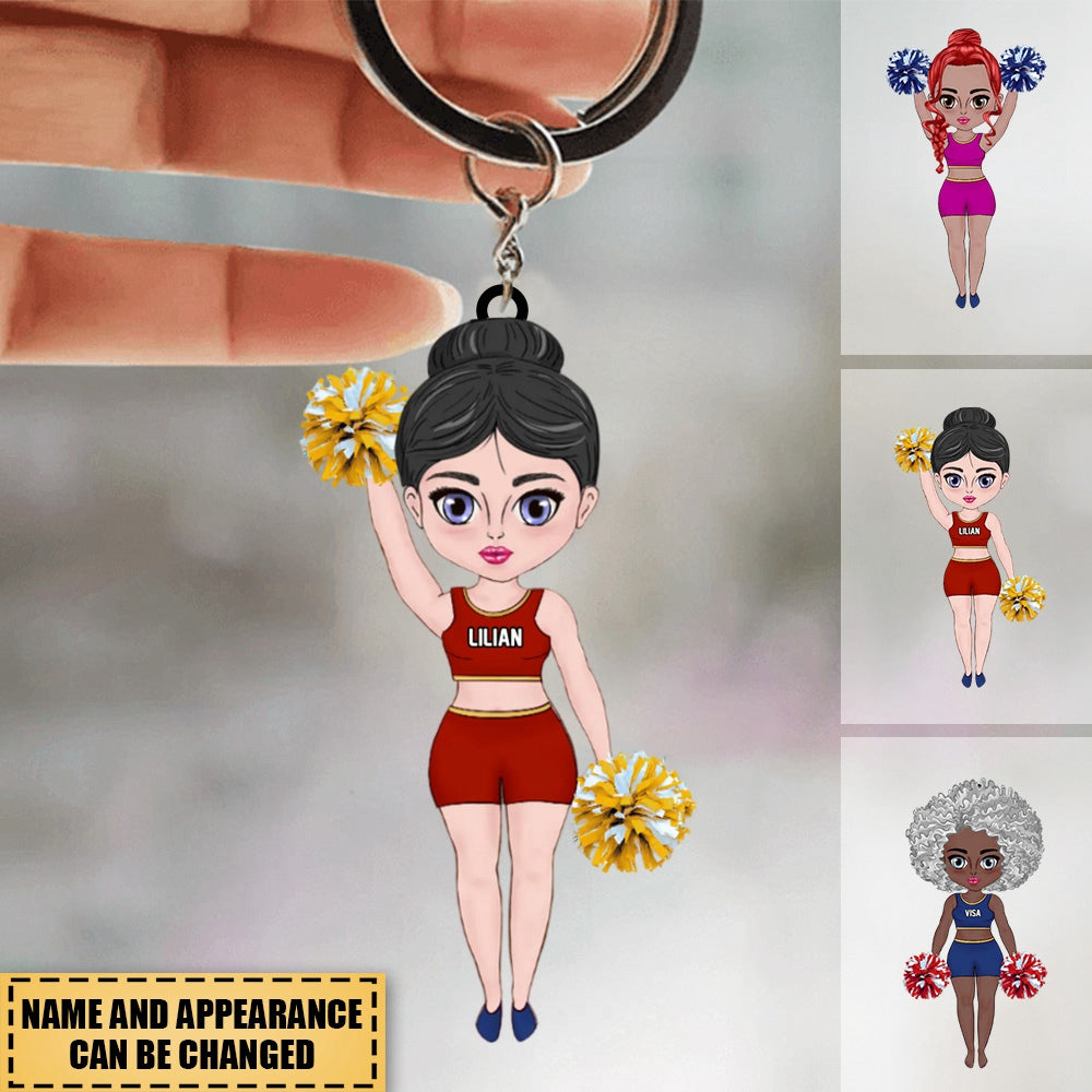 Personalized doll cheerleaders Acrylic Keychain For cheerleaders