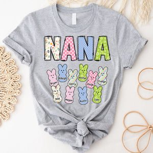 Easter Bunny Grandma Holding Little Marshmallow Kids Personalized Pure Cotton T-shirt