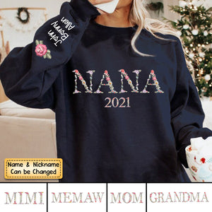 Personalized Grandma Mom Est. Floral Sweatshirt