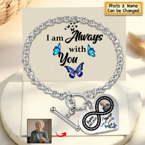 Personalized Infinite love Heart Bracelet - I'm Always With You - Memorial Gift