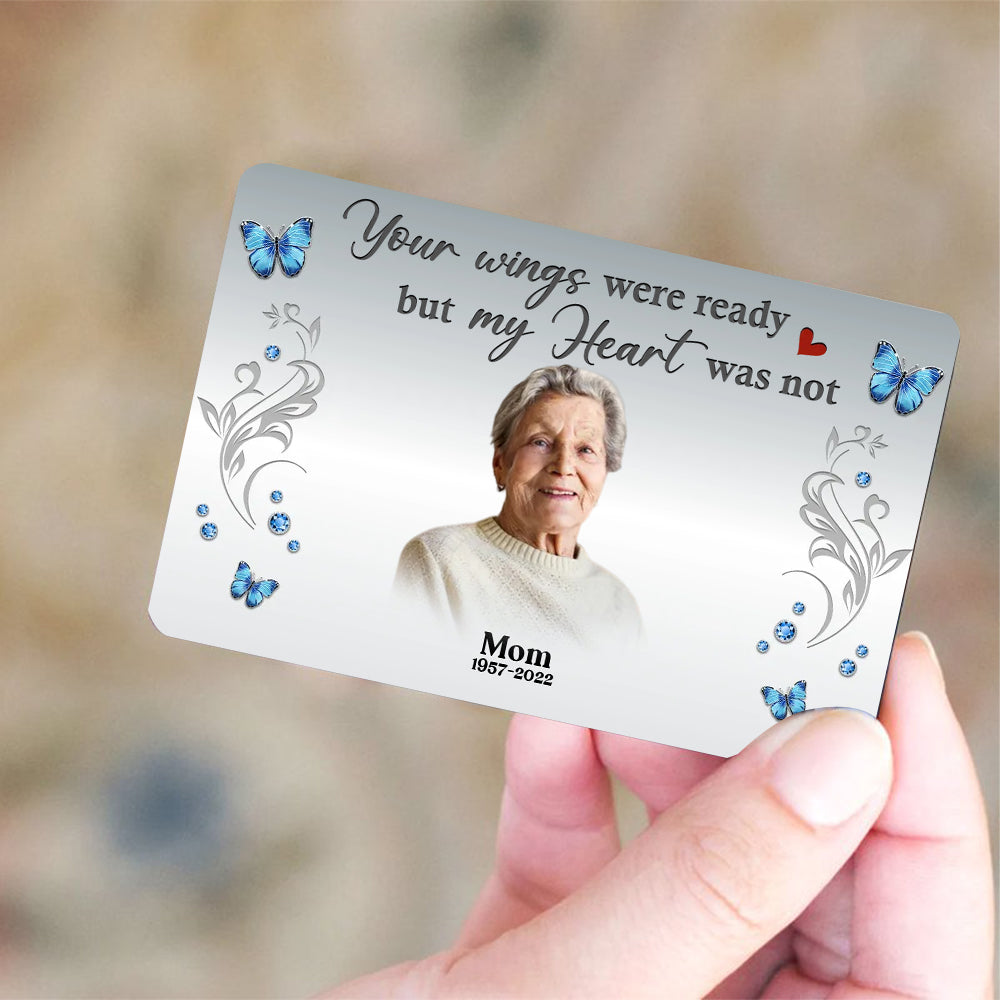 Carry You With Me Memorial Wallet Keepsake Personalized Metal Wallet Card