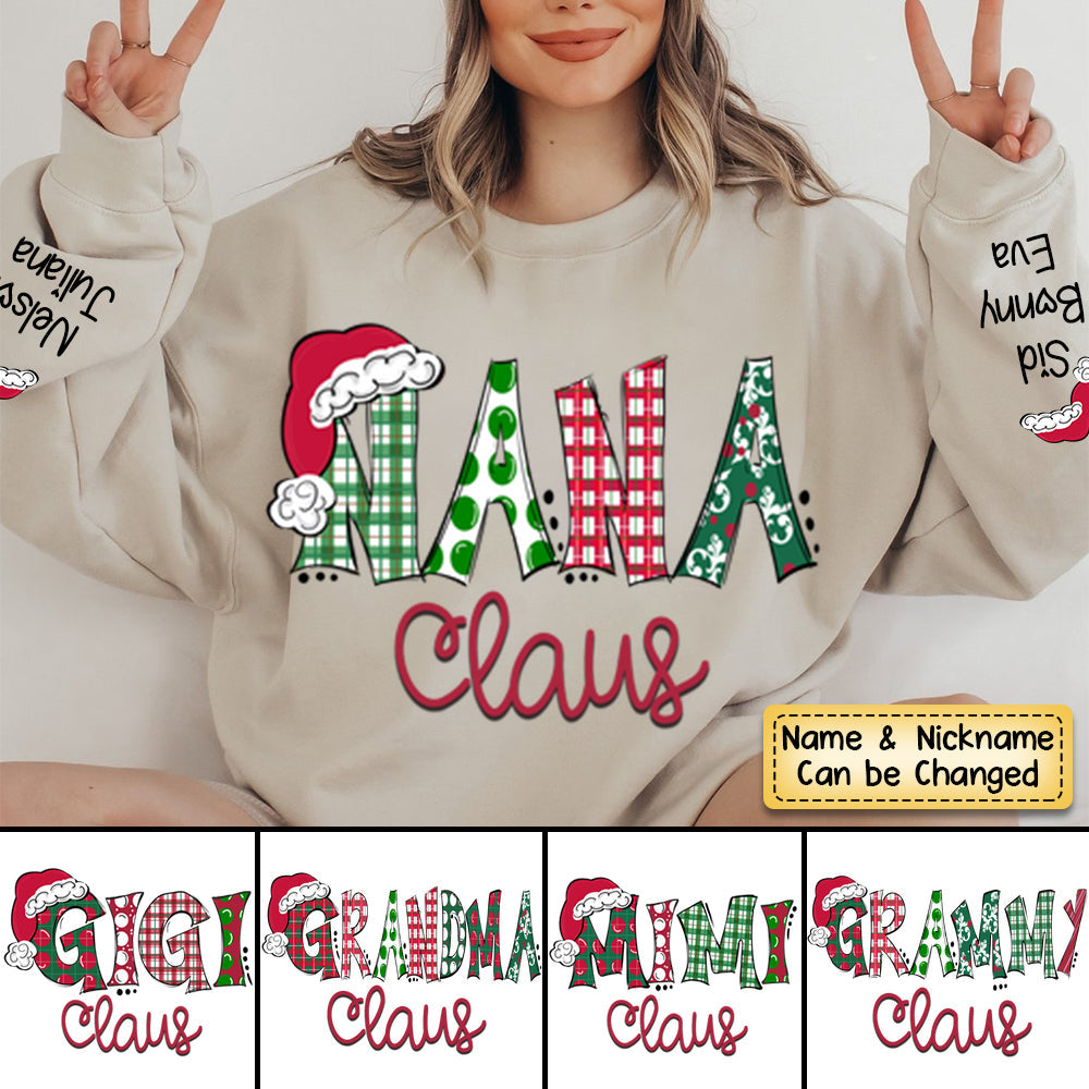 Personalized Grandma Claus Kids Hat Christmas Sweatshirt