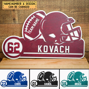 Personalized Custom American football Player Wood Plaque