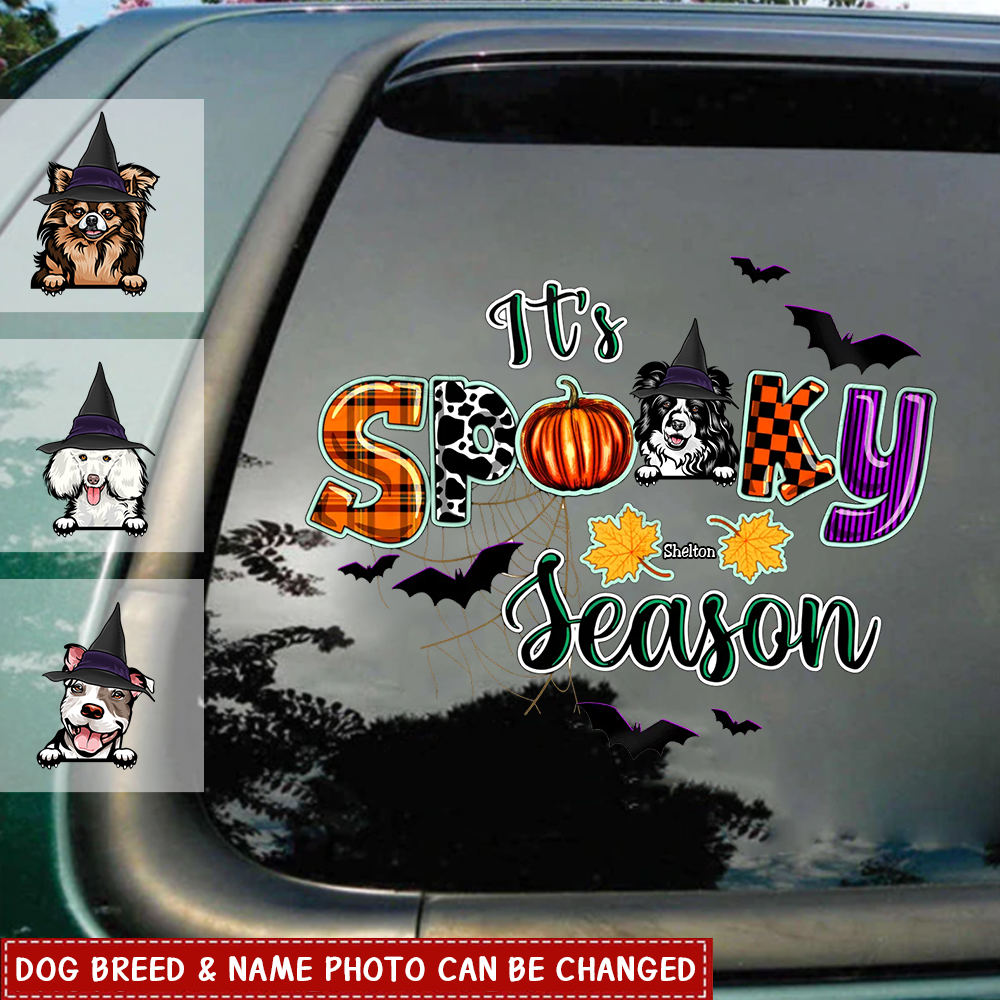 It’s Spooky Season Personalized Custom Car Decal/Sticker Halloween Gift For Pet Lovers