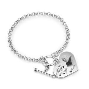 Personalized Engraved Heart Bracelet I'm Always With You - Memorial Gift For Family, Friend