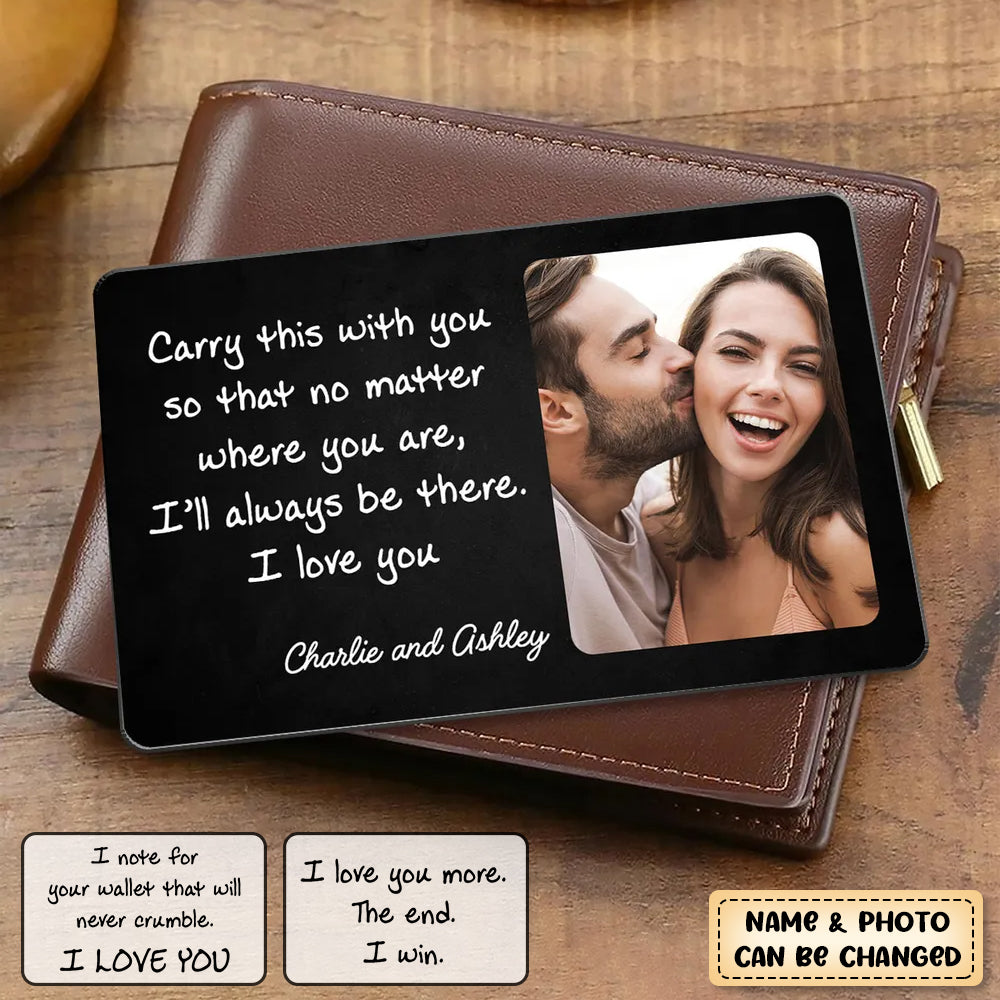 Carry This So I'll Always Be There Custom Photo Wallet Keepsake Personalized Metal Wallet Card