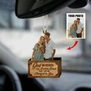 Personalized Photo Mica Ornament-God Blessed-Gift For Couple