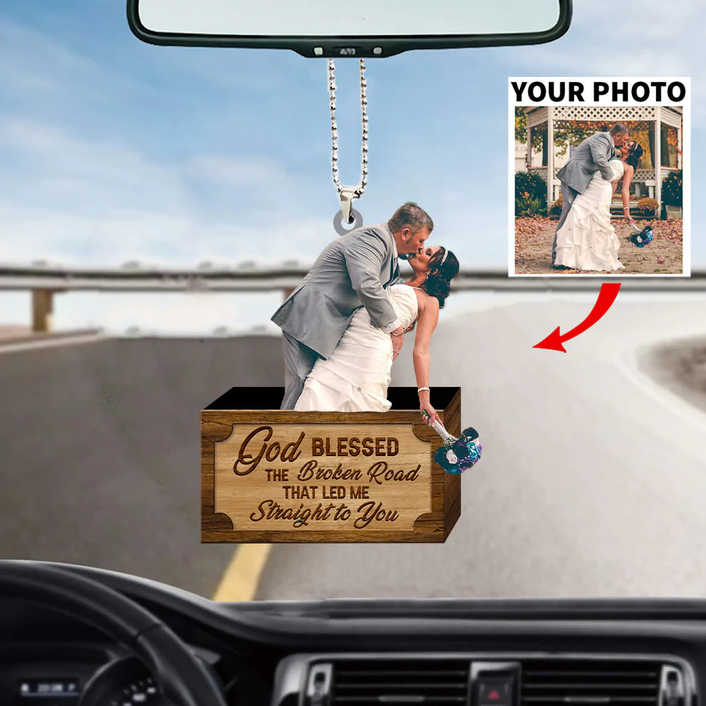 Personalized Photo Mica Ornament-God Blessed-Gift For Couple