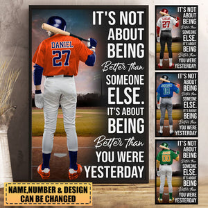 Personalized Gift for Baseball Lovers Poster-Baseball Better Than You Were