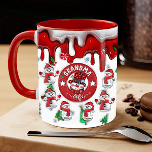 Personalized Grandma Life Snowman With Grandkids Mug