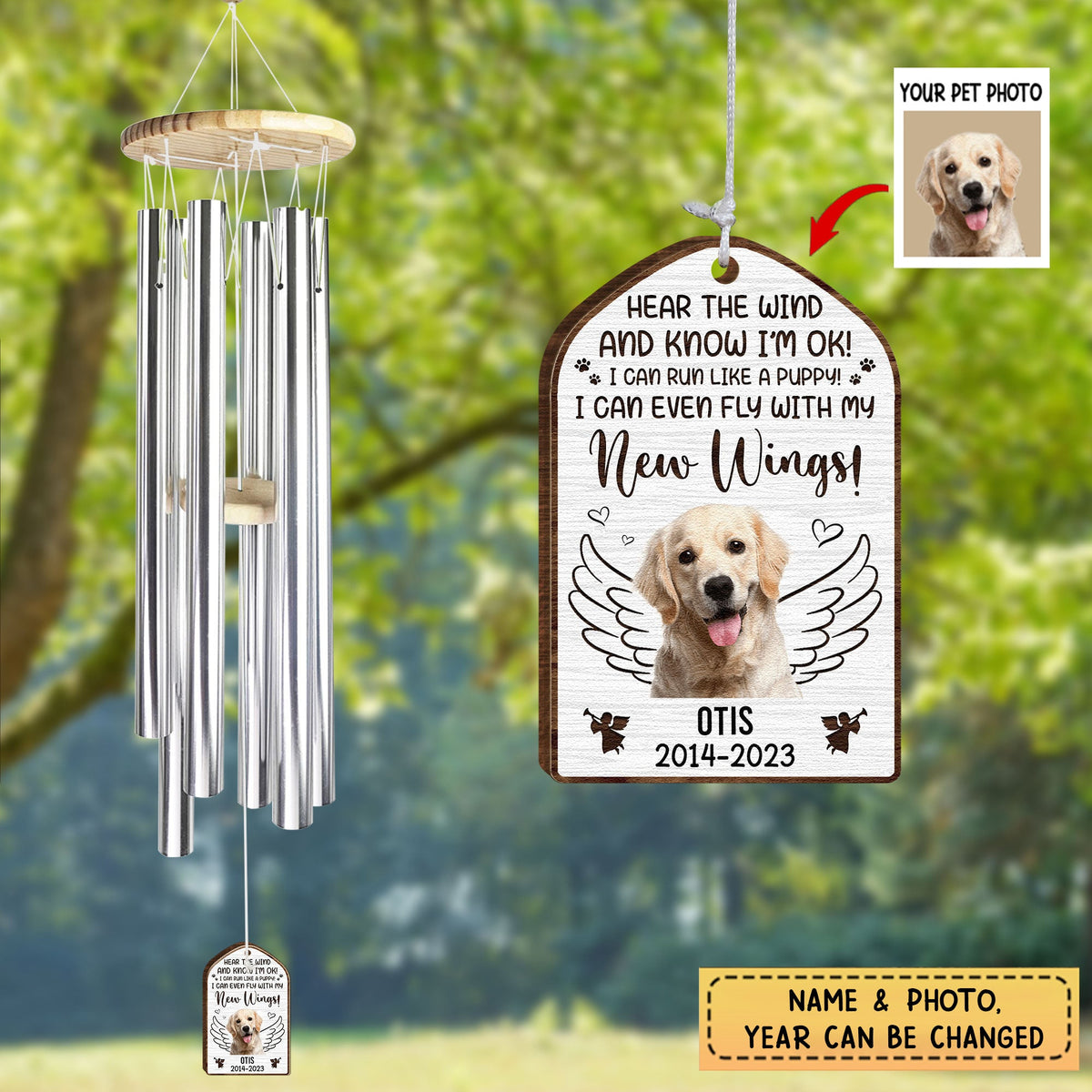 Hear The Wind And Know I'm Ok Personalized Wind Chimes